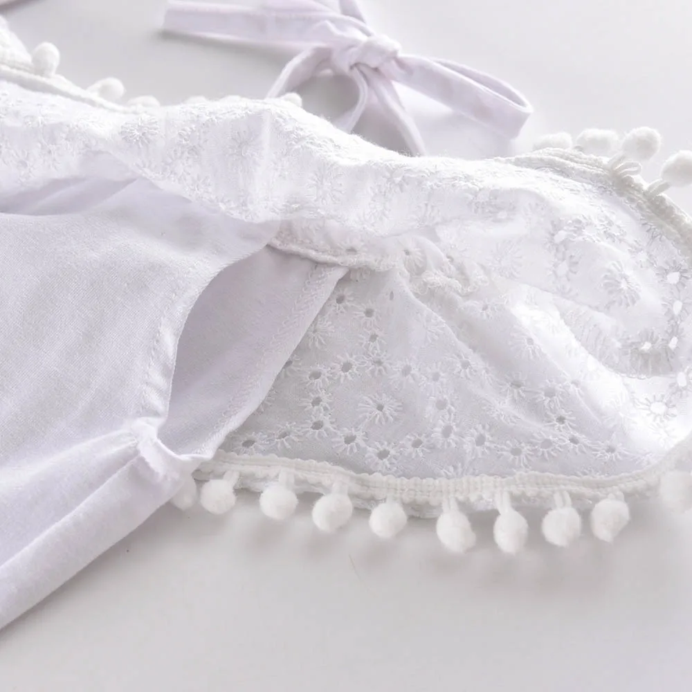 Одежда для девочек одежда детей комплект маленьких с кружевными бретелями и