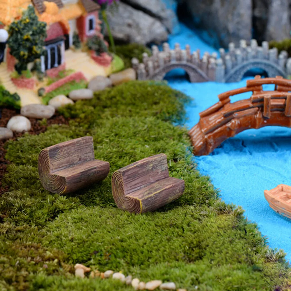 1 шт. 3 см кресло в парке Кукольное из смолы для фигурок микро мира миниатюрный