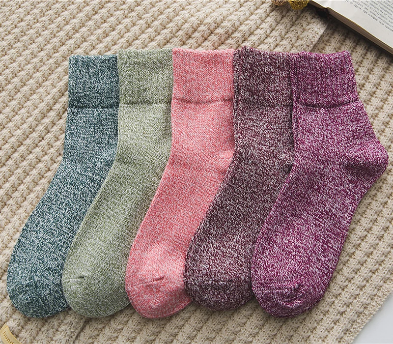 3 пары/Лот = 6 шт. зимние хлопковые однотонные Женские Простые Носки модные