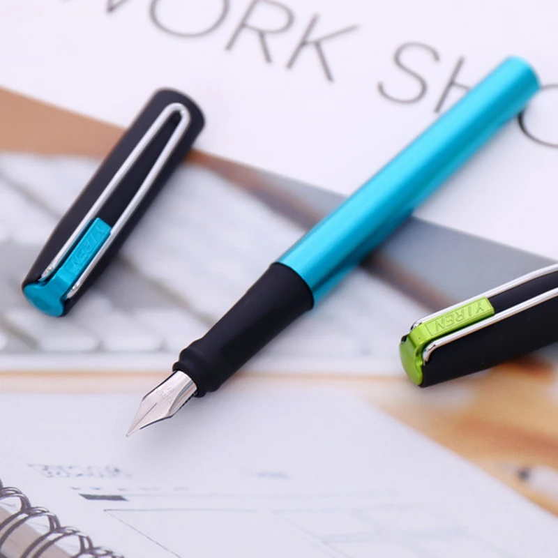 Черная и фиолетовая Ручка перьевая деловой подарок стильная пластиковая