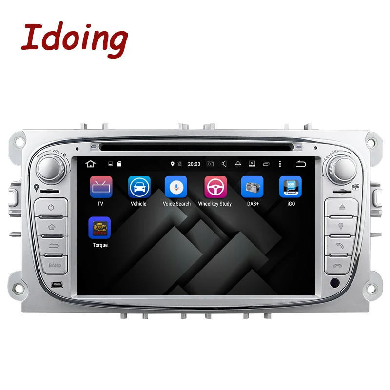 Idoing руль 2Din для Ford Focus Mondeo S-Max автомобильный DVD мультимедийный плеер Android7.1 gps навигация Bluetooth ТВ 3g wifi