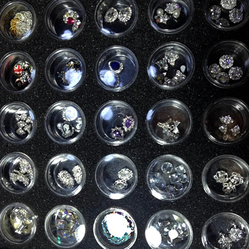 50 горшков/Набор для дизайна ногтей коробка демонстрации ювелирных изделий