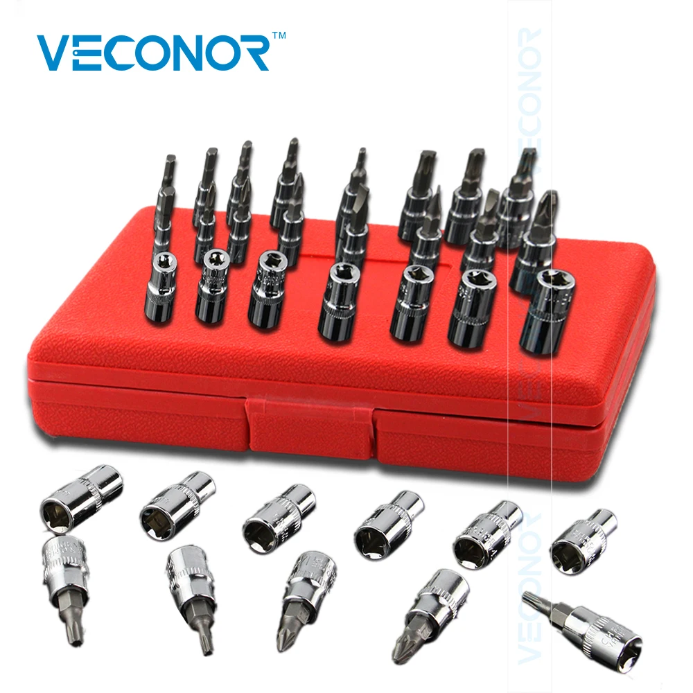 Veconor 46pc High Quality Socket Set Car Repair Tool Ratchet Torque Wrench Combination Bit a set of keys Chrome Vanadium|torque wrench|set torque