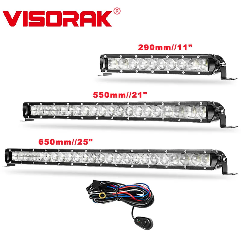VISORAK 11 21 2" внедорожный тонкий светодиодный светильник, внедорожный Автомобильный светодиодный рабочий светильник для 12 В 24 в транспортных средств 4WD 4x4 грузовик ATV светодиодный рабочий бар