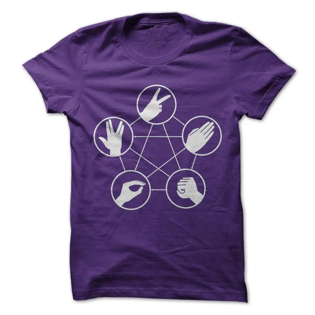 Free Shipping Rock Paper Scissors Lizard Spock - Funny T-Shirt 100% Cotton Big Bang Theory | Мужская одежда