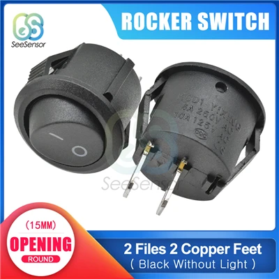 5 шт. ВКЛ./ВЫКЛ. Мини круглый Кулисный переключатель Пластиковый Кнопочный Переключатель 3A 250VAC 6A 125VAC