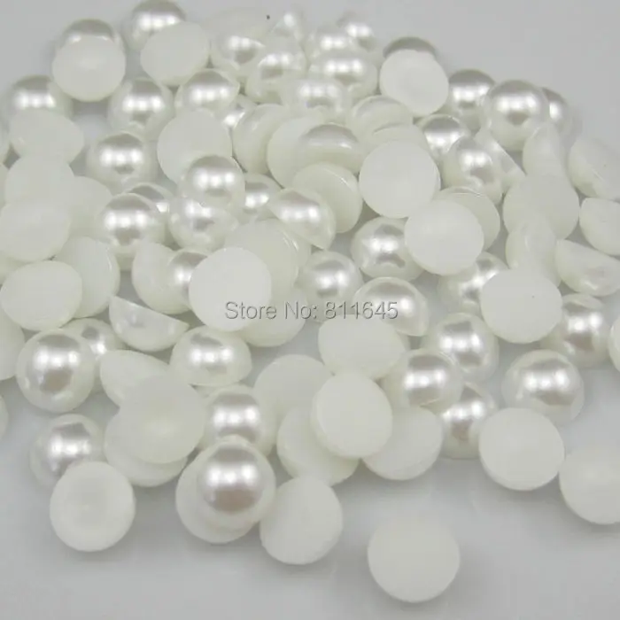 

Free shipping 5mm 5000pcs Half Round Pearl Bead Flat Back beads Scrapbook for Craft