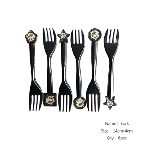 Fork 6pcs Детский комплект для украшения вечеринки в честь Дня рождения из мультфильма «волшебный фильм Гарри Поттер»; вечерние принадлежности для вечеринки в честь Дня рождения; вечерние принадлежности - Цвет: Fork 6pcs