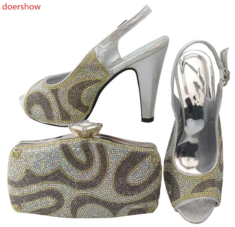 Doershow Новое поступление комплект из итальянской обуви и сумки для свадебной