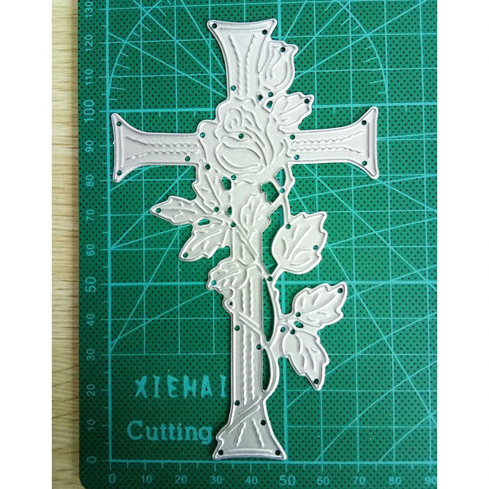 Новый дизайн металла резка умирает роза лоза крест трафарет для декора вырезать