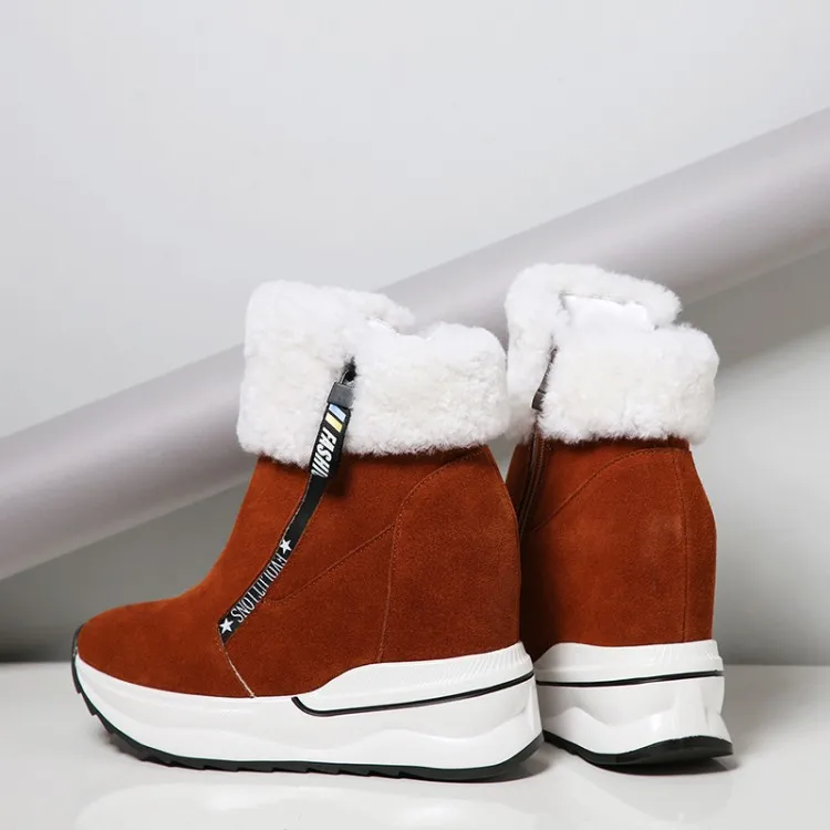 Женские зимние ботинки из натуральной кожи с натуральным лицевым покрытием