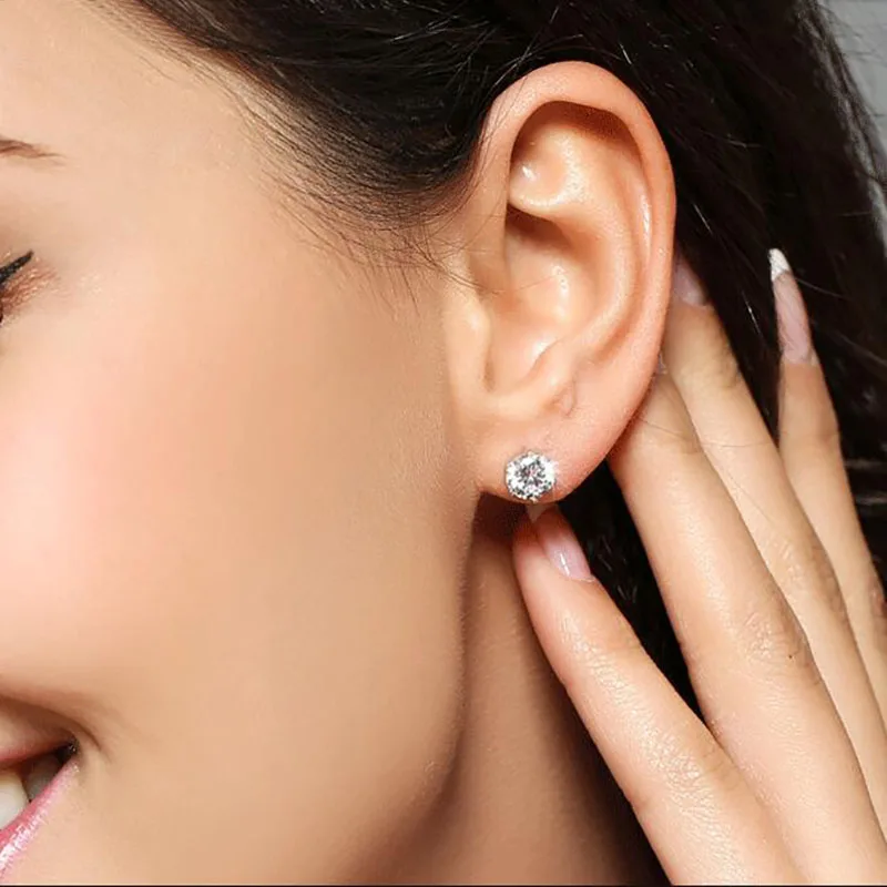 Серьги-пусеты из блестящей титановой стали для женщин покрытие розового золота 1