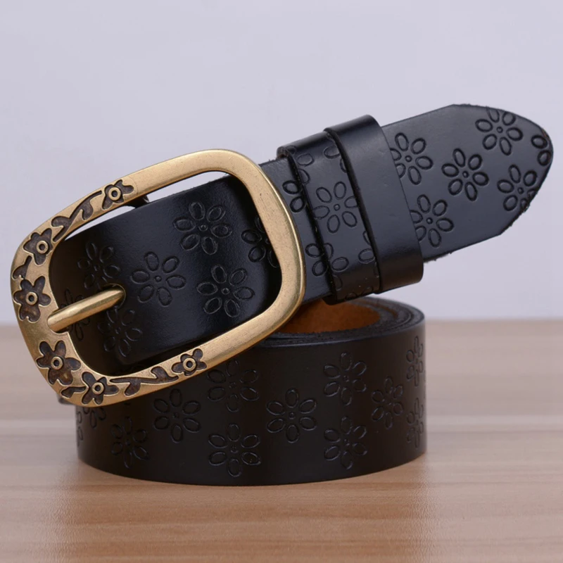 Классический винтажный женский ремень классический из натуральной кожи с