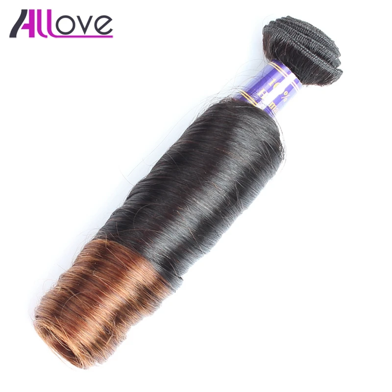 Allove 2 тон Ombre индийские Связки Волосы весна вьющиеся переплетения Пряди