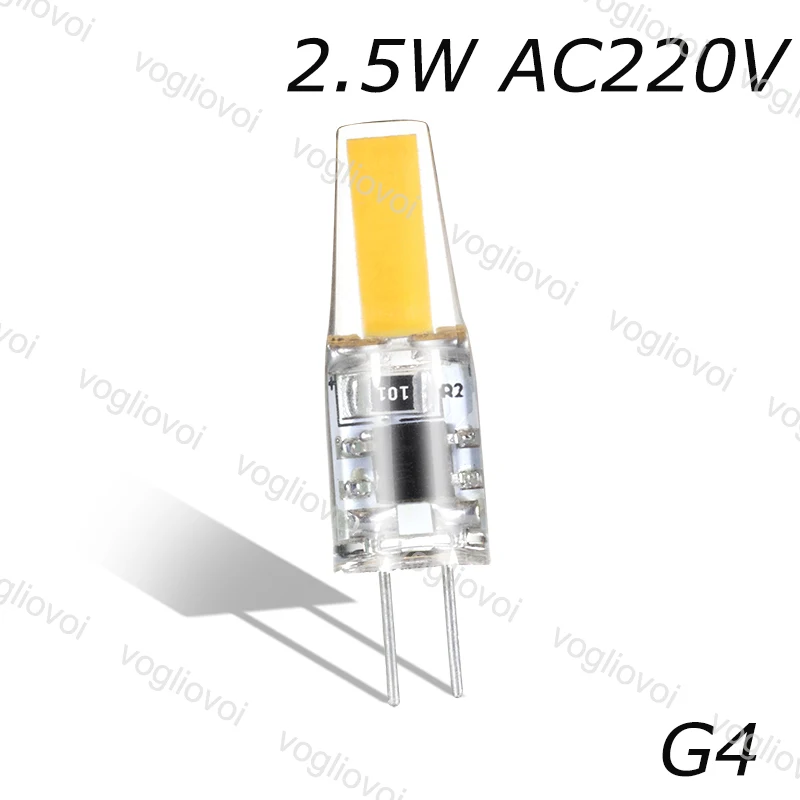 Vogliovoi светодиодный G4 G9 Лампа 2 5 Вт 3 AC/DC 12 В 220 COB силиконовый 270 угол заменить