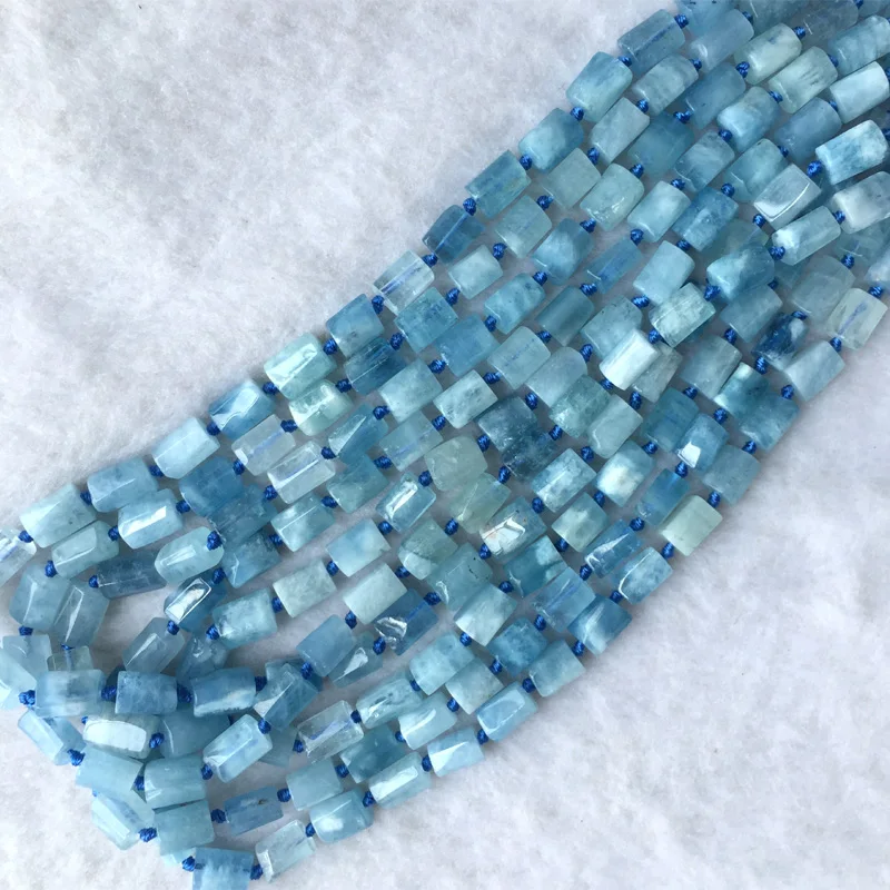 

Veemake Blue Aquamarine Crystal Nugget Free Form Rough Beads Jewelry Design Making DIY Natural Bracelets Necklaces Pendants05570