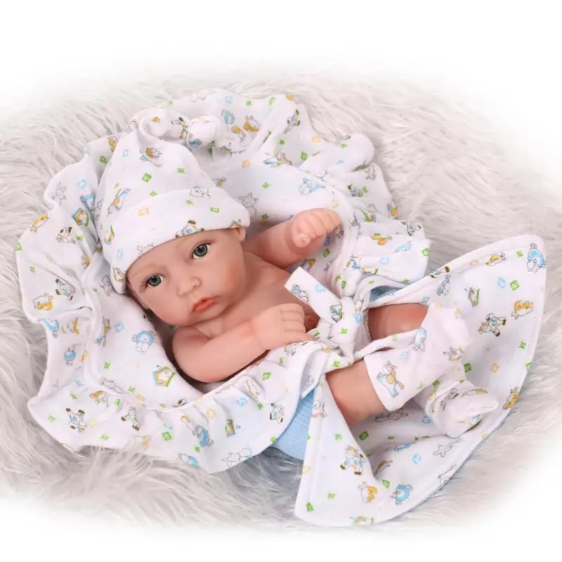 28 см 11 &quotbebe mini reborn Full Silicone body куклы мальчиков мягкие для девочек Поддельные