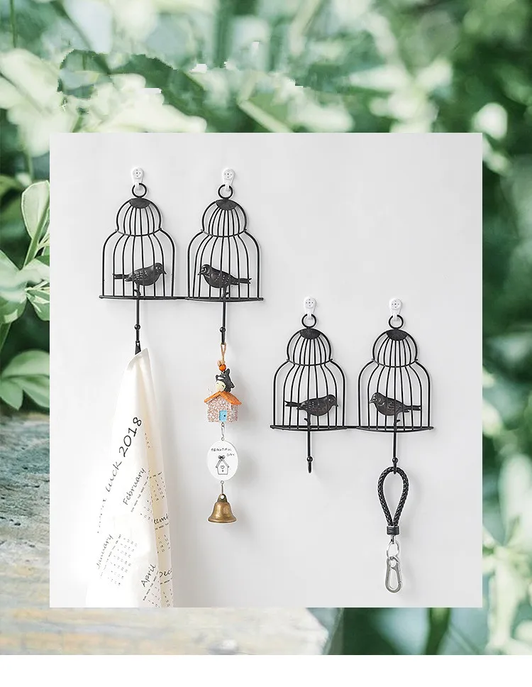 1 шт. настенный крючок в форме птички железная вешалка для ключей пальто