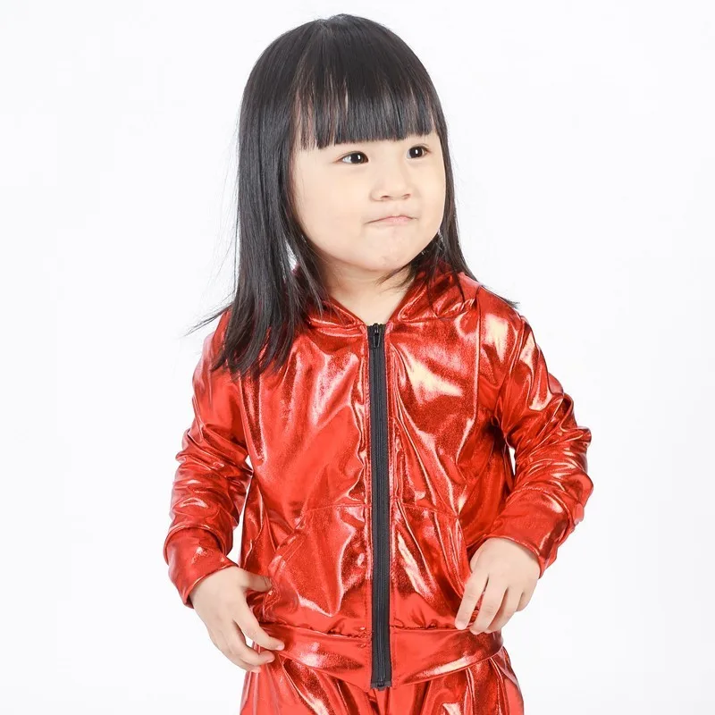 Весна осень 2017 Детская куртка бомбер Audlt красная для сцены одежда выступлений