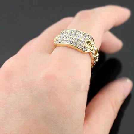 Горный хрусталь шипованных Регулируемый кольца пират крест кольцо площадь