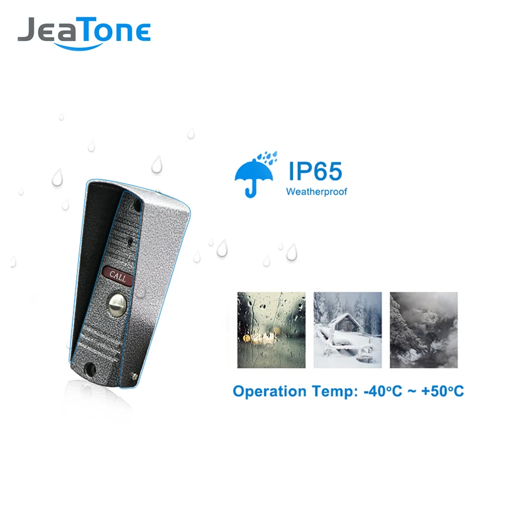 

1 to 6 AHD 7'' Video Door Phone Intercom 4 Wired DoorBell Door Speaker Security System Voice message/Motion Detection/MP4 Player