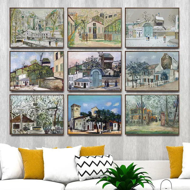 

Home Decoration Art Wall Pictures Fro Living Room Poster Print Canvas Paintings French Maurice Utrillo House Landscape 4