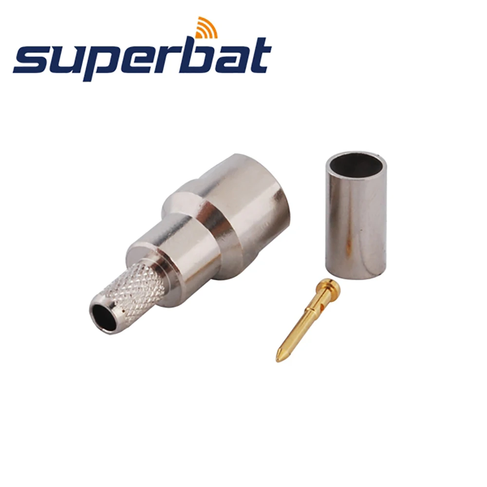 Superbat FME Male Crimp Solder Straight RF Coaxial Connector 50 Ohm for LMR195 RG58 RG400 RG142 Cable