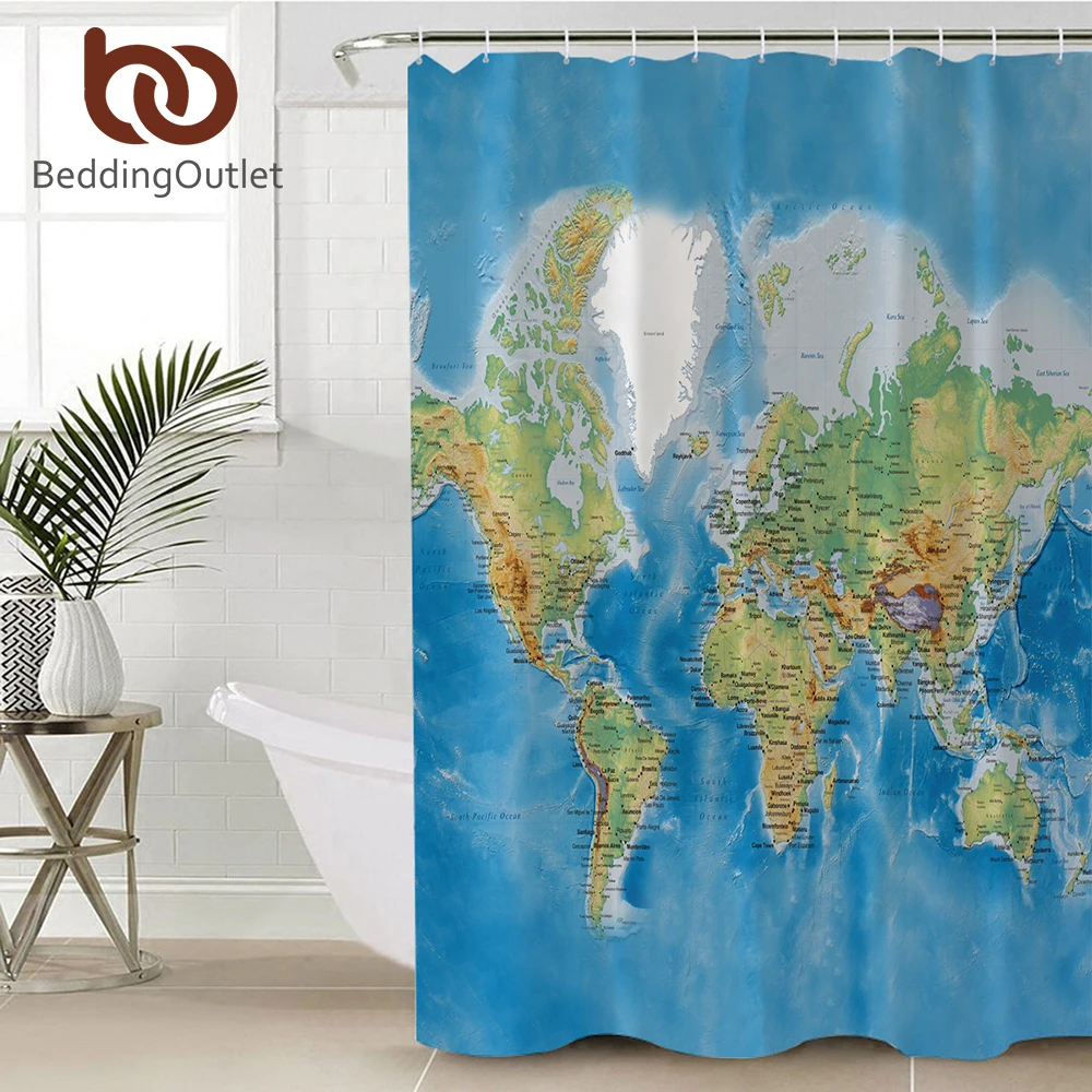 Декоративная занавеска для душа полиэстер водонепроницаемая яркая ванной с