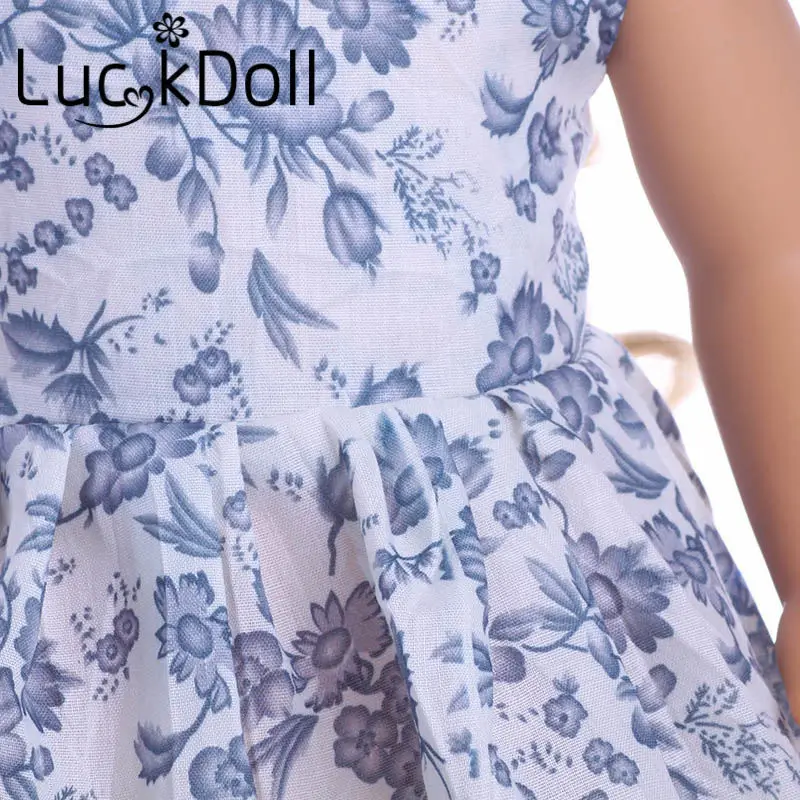 Платье LUCKDOLL без рукавов с круглой шеей для кукол размером 43 см или 18 дюймов