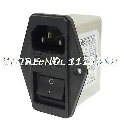 AC115V/250 V 10A Панель Крепление IEC 320 C14 EMI фильтр w переключатель лодки держатель