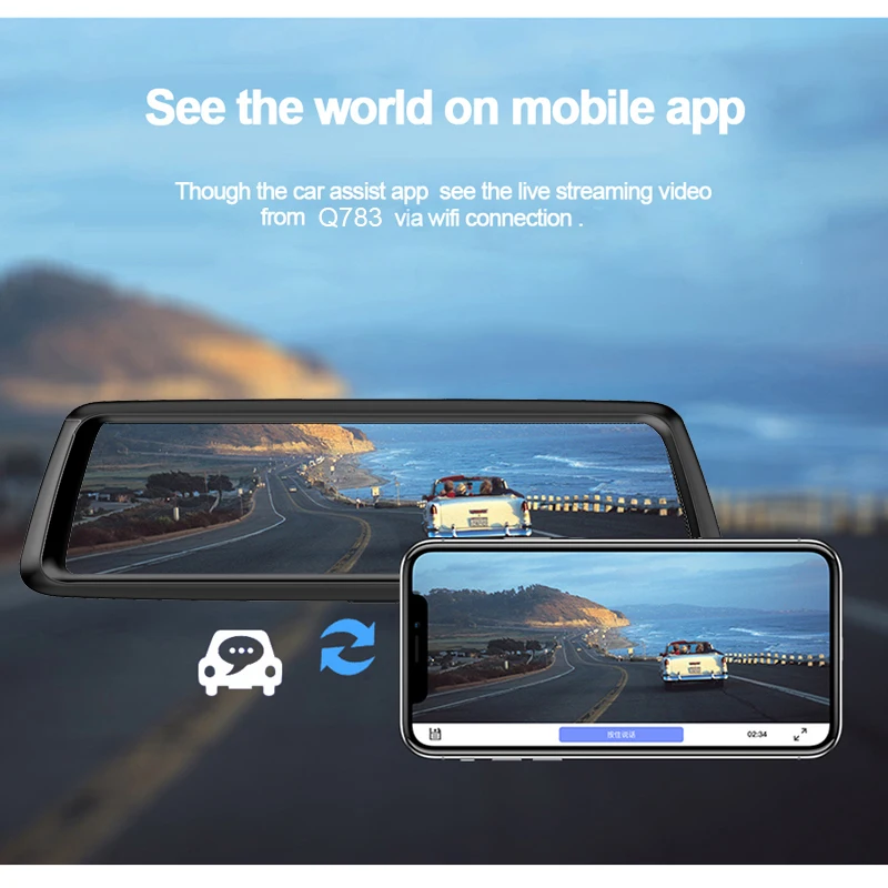Bluavido 1" ips Full Mirror Автомобильный видеорегистратор 4G Android gps навигатор ADAS FHD 1080P зеркало заднего вида Camara автомобильный видео регистратор рекордер