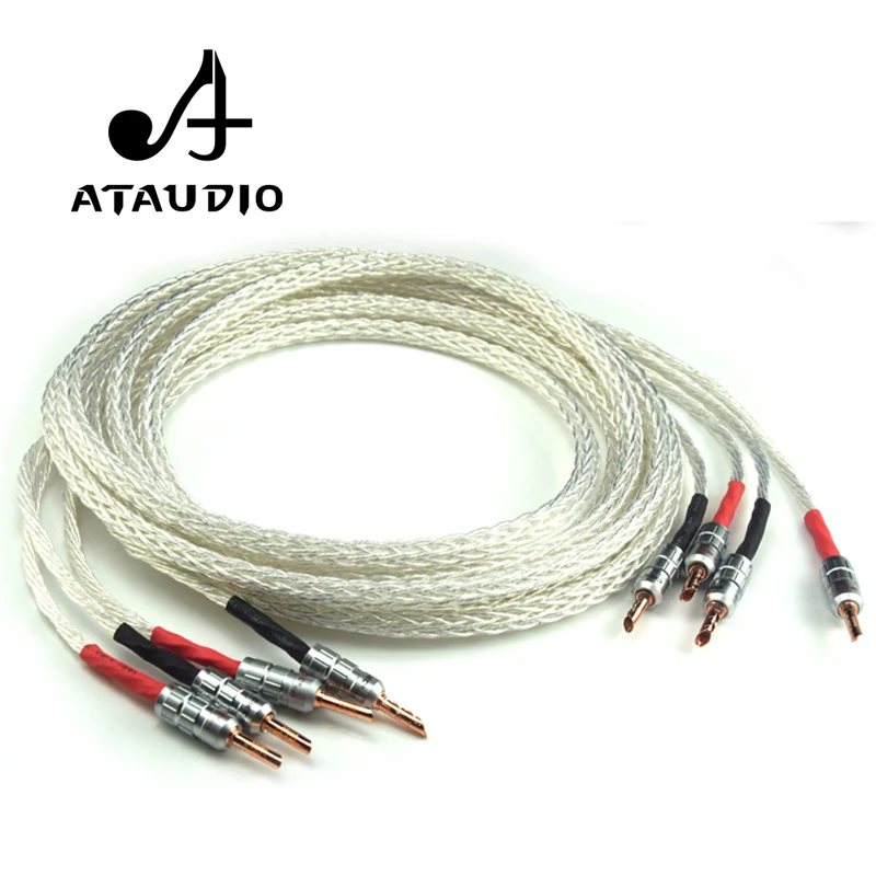 

Кабель Динамика ATAUDIO Hi-Fi 8ag с серебряным покрытием, высокопроизводительный провод динамика 6N OCC Hi-Fi 1,5 м, 2 м, 2,5 м, 3 м