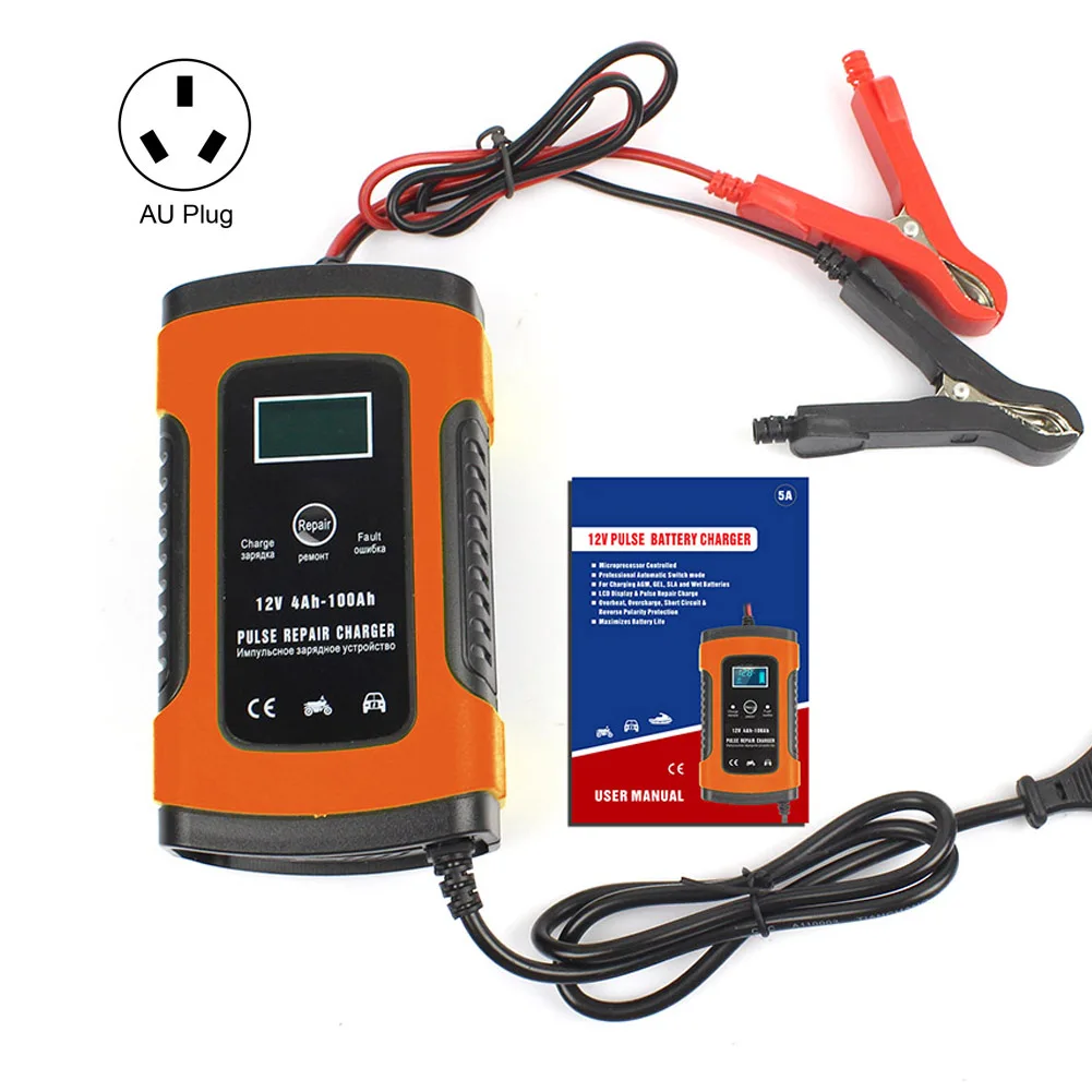 12V 5A Smart Battery Charger Portable Repair Tool Maintainer With LCD Display for Car Motorcycle |
