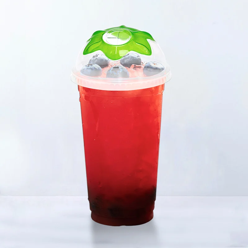 Бесплатная доставка одноразовые чашки с зеленый лист Крышка 17 унц. 22 для горячих