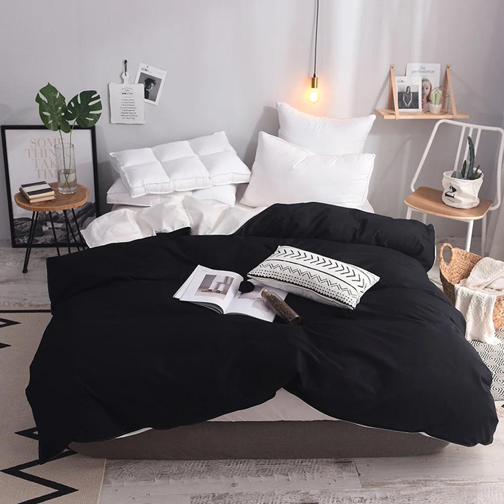 2018 модный однотонный пододеяльник с принтом из саржи (без одеяла и наполнителей)