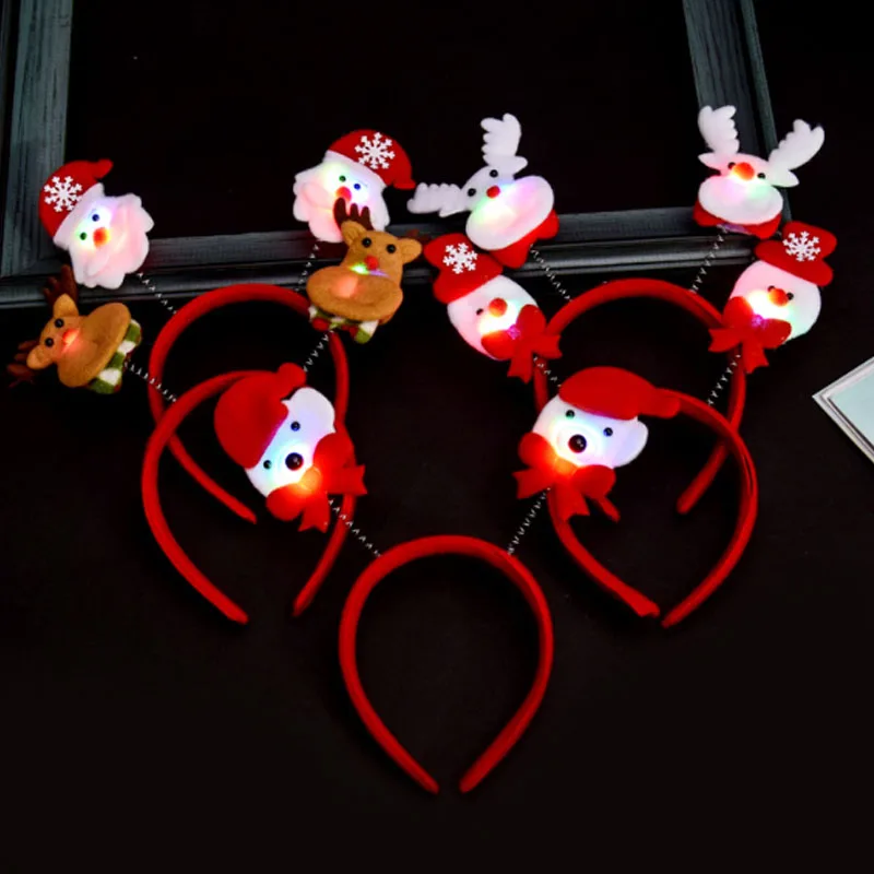 

Christmas Lighted Headband Santa Claus Snowman Hair Band Hair Accessories Kids Gift Halloween Party Supplies