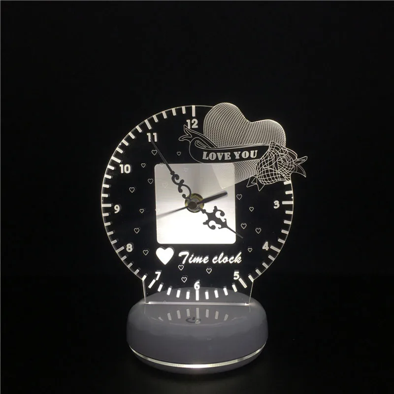 Новые часы времени 3D Светодиодная настольная лампа многоцветный USB сенсорный