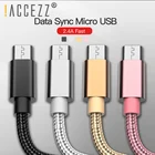 ! Кабель микро USB B ACCEZZ, нейлоновый кабель для зарядки и передачи данных для Samsung Galaxy S7, S6, Xiaomi Redmi, Android мобильный телефон