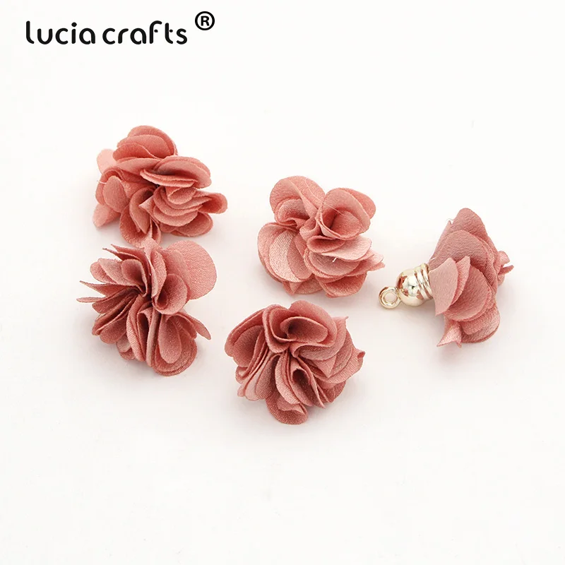 Lucia crafts приблизительно 25 мм много вариантов Цветы кисточки кулон для брелок изготовление сережек DIY аксессуары 5 шт/7 шт I0108