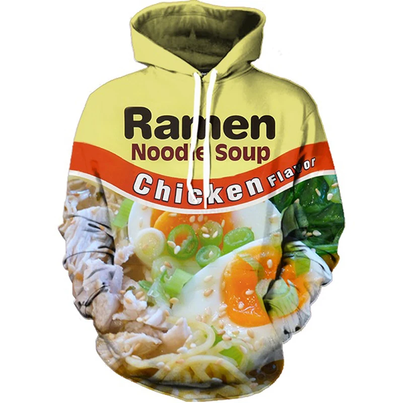 Новинка забавные женские/мужские толстовки с 3d принтом пуловеры для лапши Ramen