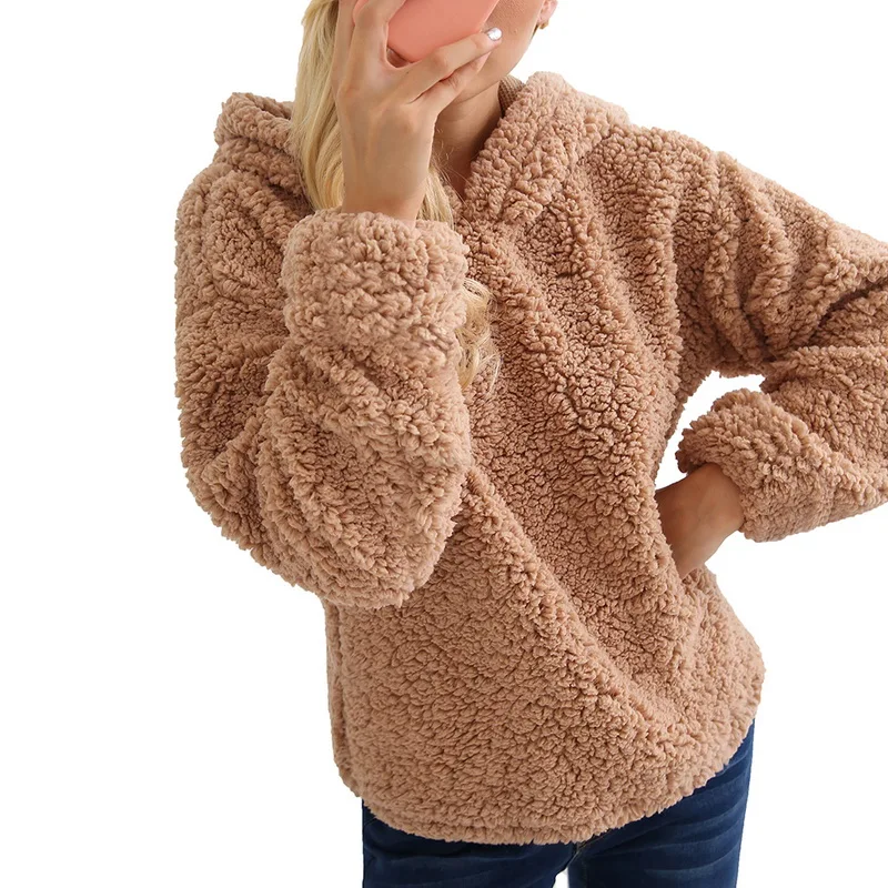 Женская толстовка с длинным рукавом LASPERAL Повседневная теплая капюшоном