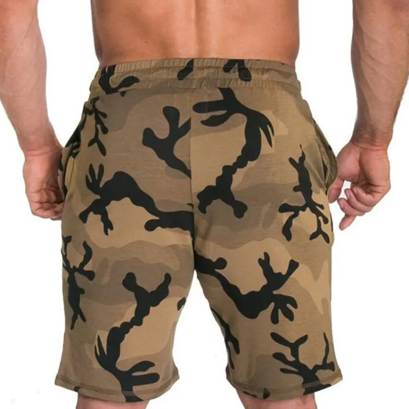 Шорты мужские камуфляжные до икр для спортивного зала бодибилдинга повседневные