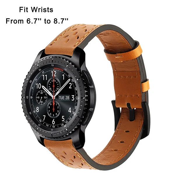 Итальянский ремешок из натуральной телячьей кожи для samsung gear S3 Galaxy Watch 46 мм быстросъемный ремешок из нержавеющей стали ремень с пряжкой
