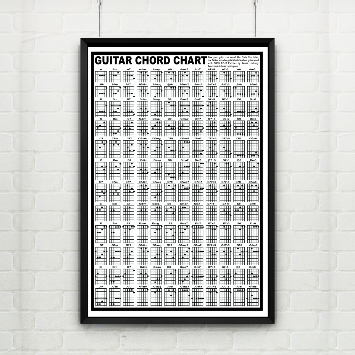 Гитара Chord Chart большой размер настенная живопись холст плакат для домашнего декора плакаты и принты без рамы декоративные картины