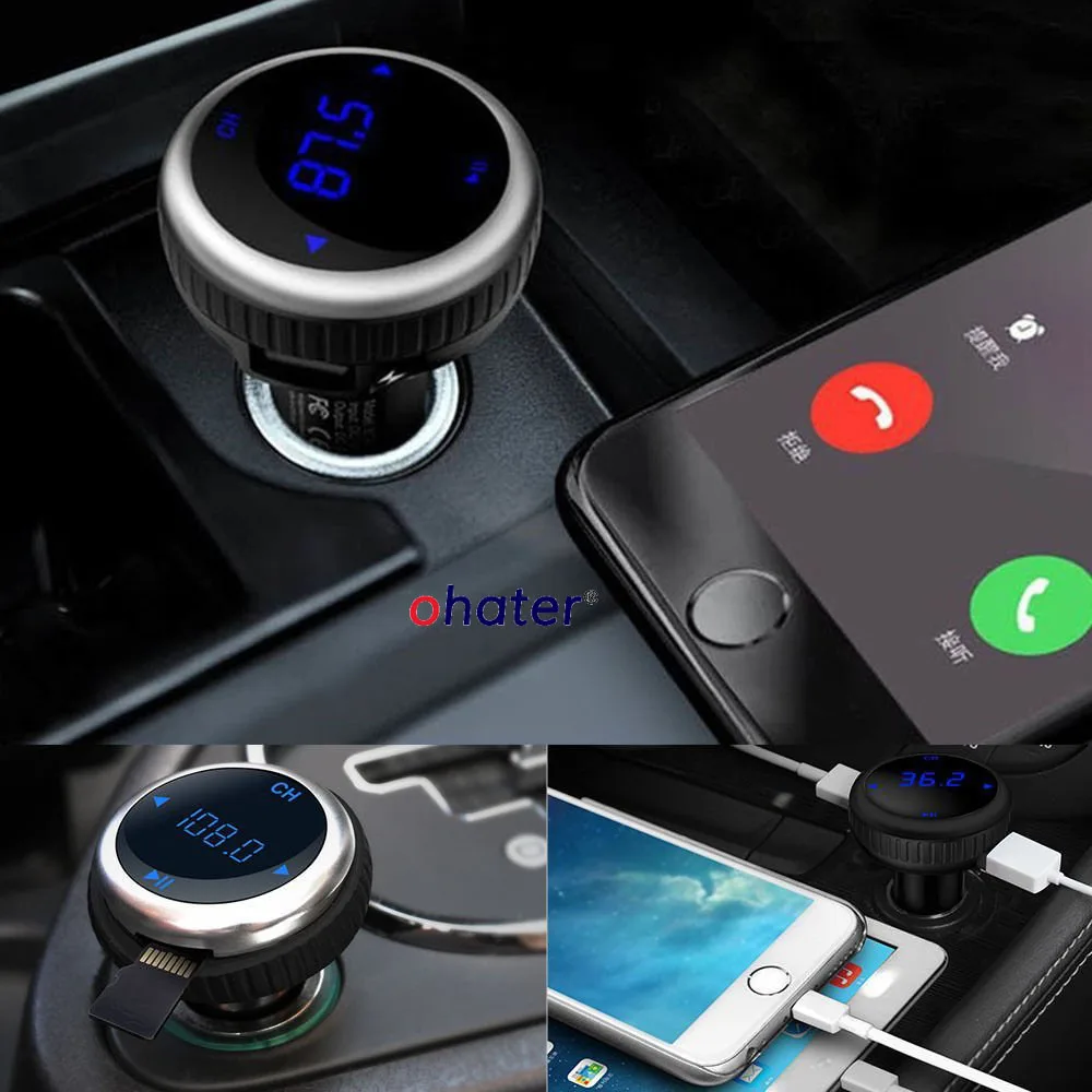 Ohater Fm передатчик Bluetooth автомобильный беспроводной Handsfree Mp3 модулятор USB зарядное