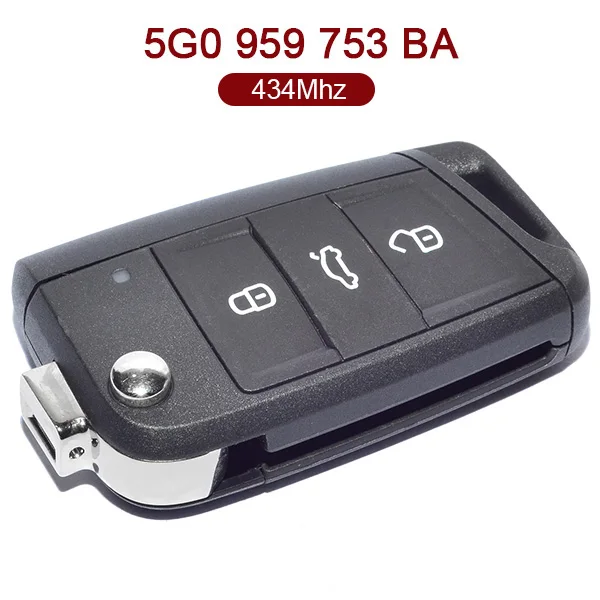 AK001068 для VW Golf Touran POLO и т. Д. Откидной ключ с 3 кнопками 434 МГц 5G0 959 753 BA|Ключ от авто| |