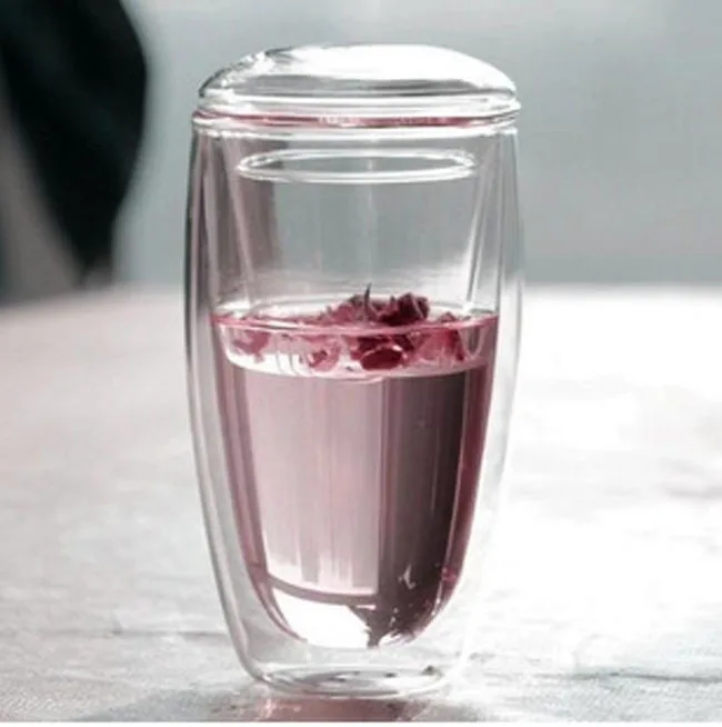 Ручная короткая питейная посуда кружки с двойными стенками стекло для чая