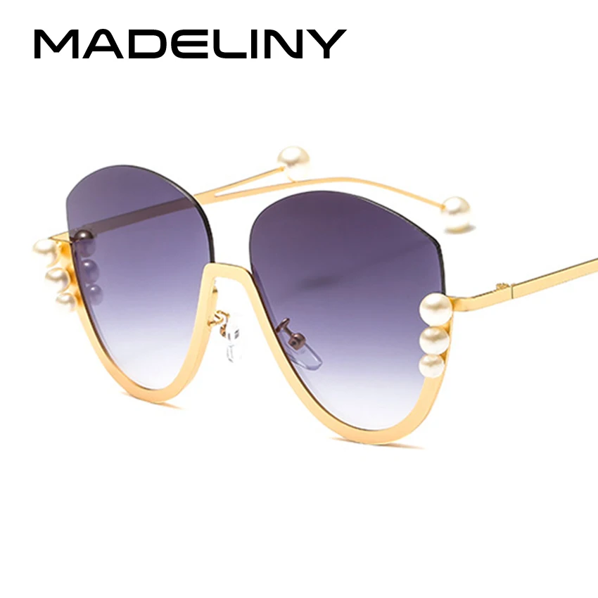 Женские солнцезащитные очки &quotкошачий глаз&quot MADELINY большие полуоправы