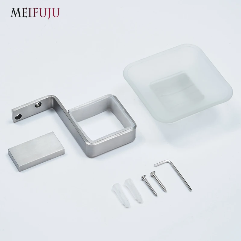 MEIFUJU Настенный мыльница для мыла держатель для душа мыльница с квадратным креплением из нержавеющей стали матовый никелевый мыльница держатель