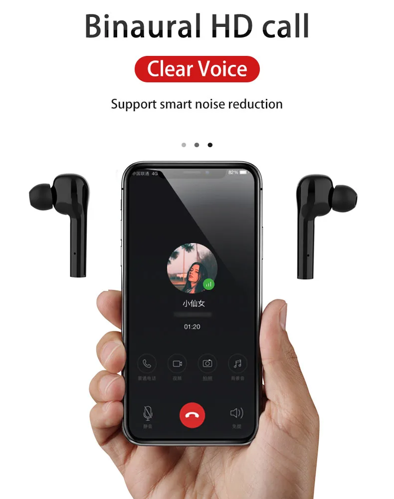 Беспроводные наушники Caletop TWS, двойной драйвер, супер бас, Bluetooth 5,0, наушники, спортивные гарнитуры, 6D, звук музыки, сенсорное управление